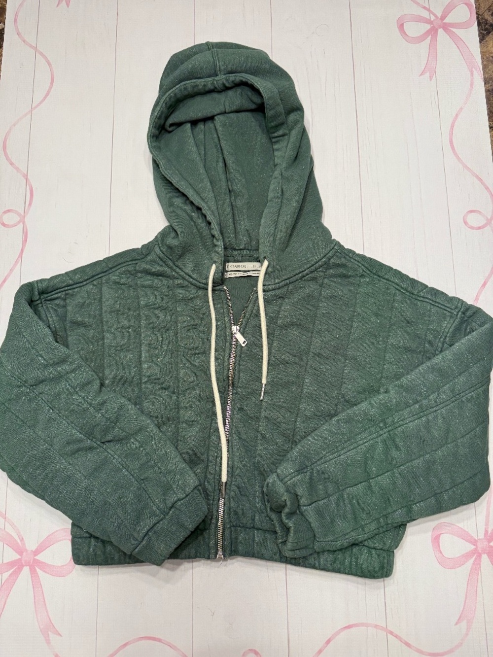 Urban Outfitters Khloe Quilted Hooded Jacket with Zipper Size XS
